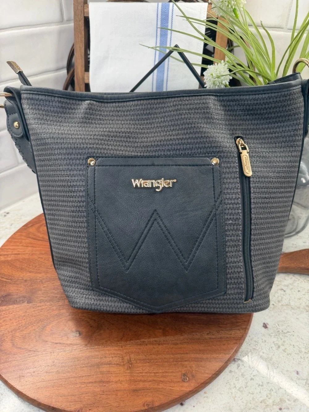 Wrangler Charcoal Hobo Bag